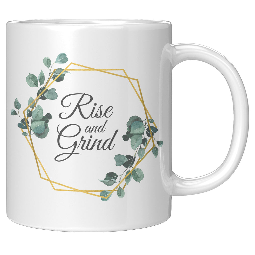 Rise and Grind Sublimation Coffee Mugs, Tea Mugs/ 15oz Mugs for Left or  Right Hands 